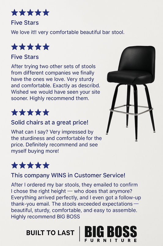 "The Big Boss" Heavy Duty Metal Barstool with Swivel Bucket Seat