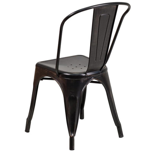 Black-Antique Gold Metal Chair