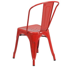 Load image into Gallery viewer, Red Metal Indoor-Outdoor Stackable Chair 1