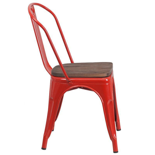 Red Metal Stackable Chair