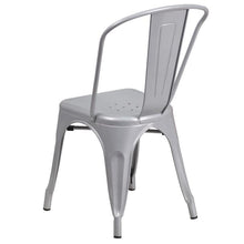 Load image into Gallery viewer, Silver Metal Indoor-Outdoor Stackable Chair 1