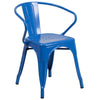 Blue Metal Indoor-Outdoor Chair with Arms
