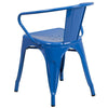 Blue Metal Indoor-Outdoor Chair with side Arms