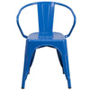 Blue Metal Indoor-Outdoor Chair with Arms 1
