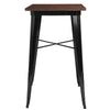 Square Black Metal Indoor Bar Height Table