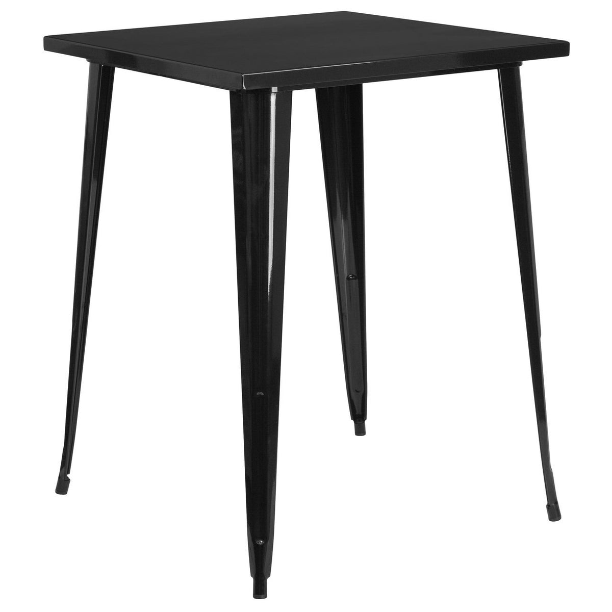 Square Black Metal Bar Height Table