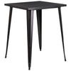 31.5'' Square Black-Antique Gold Metal Indoor-Outdoor Bar Height Table