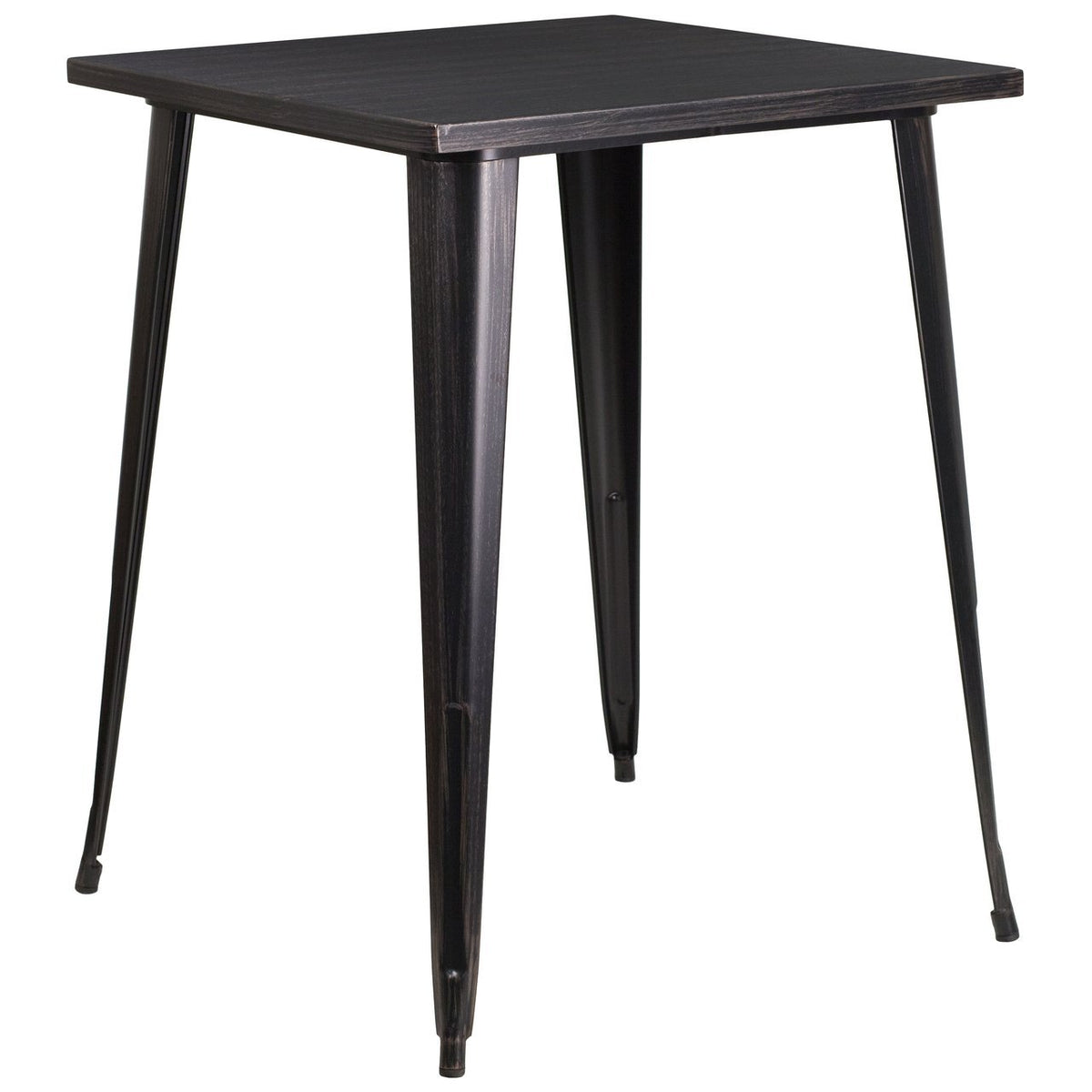 Square Black-Antique Gold Metal Bar Height Table