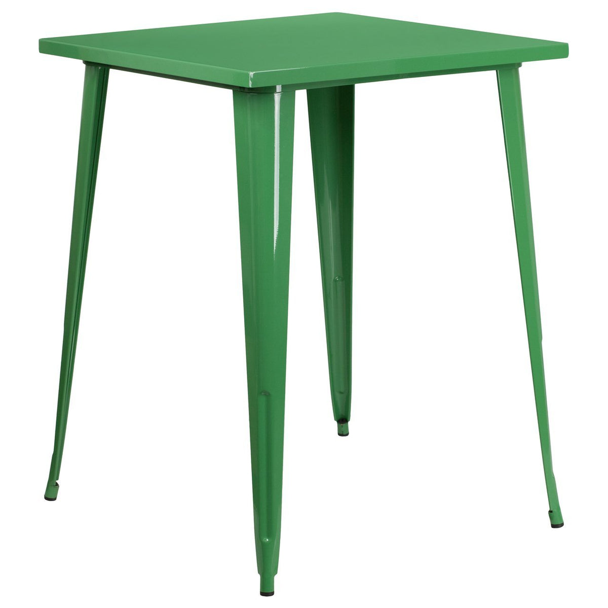 Square Green Metal Bar Height Table