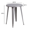 24'' Round Silver Metal Indoor-Outdoor Table 5