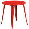 30'' Round Red Metal Indoor-Outdoor Table
