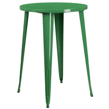 Load image into Gallery viewer, 30&#39;&#39; Round Green Metal Indoor-Outdoor Bar Height Table