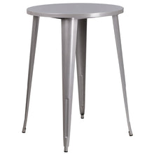 Load image into Gallery viewer, 30&#39;&#39; Round Silver Metal Indoor-Outdoor Bar Height Table