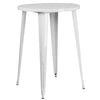 30'' Round White Metal Indoor-Outdoor Bar Height Table