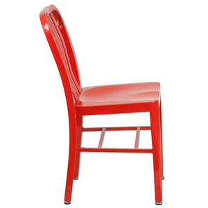 Red Metal Indoor-Outdoor Chair 3