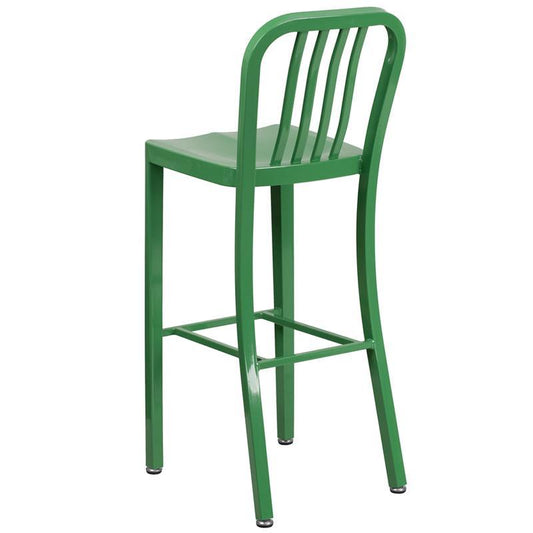 30'' High Green Metal barstool