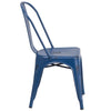 Distressed Antique Blue Metal Indoor-Outdoor Stackable Chair 2