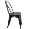 Distressed Black Metal Indoor-Outdoor Stackable Chair 4