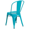 Crystal Teal-Blue Metal Indoor-Outdoor Stackable Chair 1