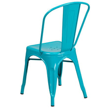 Load image into Gallery viewer, Crystal Teal-Blue Metal Indoor-Outdoor Stackable Chair 1