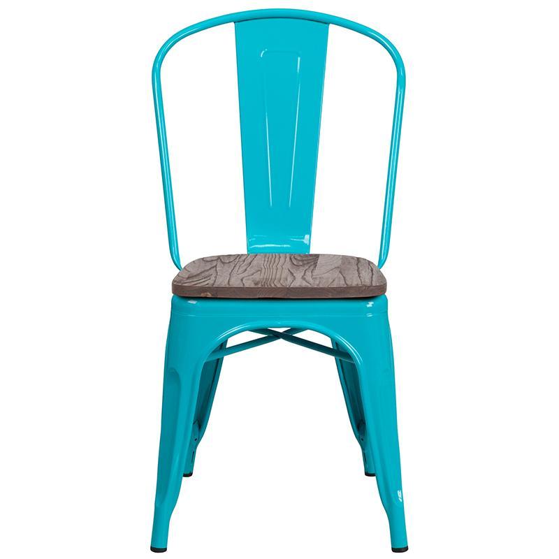 Stackable Chair with Wood Seat