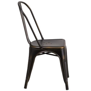 Distressed Copper Metal Indoor-Outdoor Stackable Chair 1