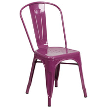 Load image into Gallery viewer, Purple Metal Indoor-Outdoor Stackable Chair