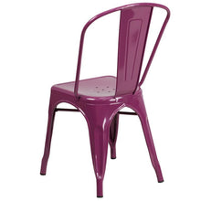 Load image into Gallery viewer, Purple Metal Indoor-Outdoor Stackable Chair 2