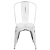 Distressed White Metal Indoor-Outdoor Stackable Chair 1