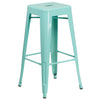 30'' High Backless Mint Green Indoor-Outdoor Barstool