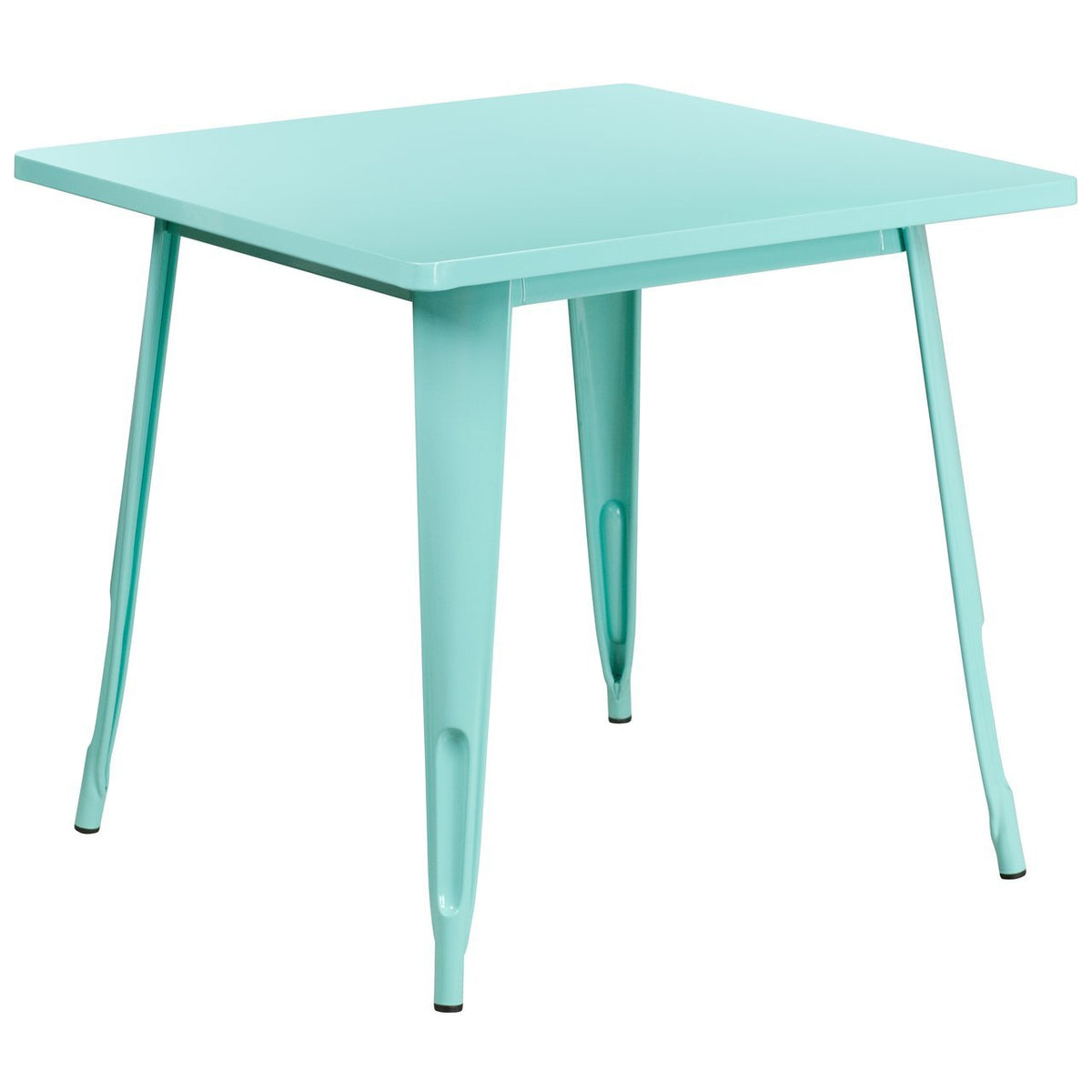 31.5'' Square Mint Green Metal Indoor-Outdoor Table