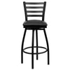 Swivel Metal Bar Stool - Black Vinyl Seat