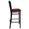 Black ''X'' Back Metal Restaurant Barstool 1