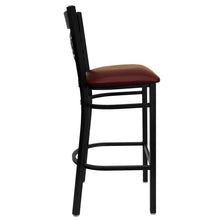Load image into Gallery viewer, Black &#39;&#39;X&#39;&#39; Back Metal Restaurant Barstool 1
