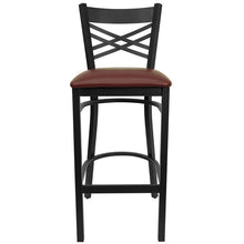 Load image into Gallery viewer, Black &#39;&#39;X&#39;&#39; Back Metal Restaurant Barstool