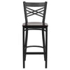 Heavy Duty Black ''X'' Back Metal Restaurant Barstool