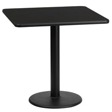 Load image into Gallery viewer, 24&#39;&#39; Square Black Laminate Table Top with 18&#39;&#39; Round Table Height Base