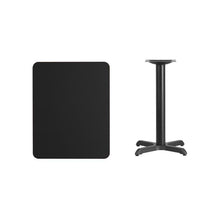 Load image into Gallery viewer, 24&#39;&#39; x 30&#39;&#39; Rectangular Black Laminate Table Top with 22&#39;&#39; x 22&#39;&#39; Table Height Base