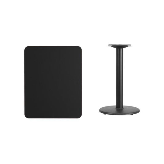 24'' x 30'' Rectangular Black Laminate Table