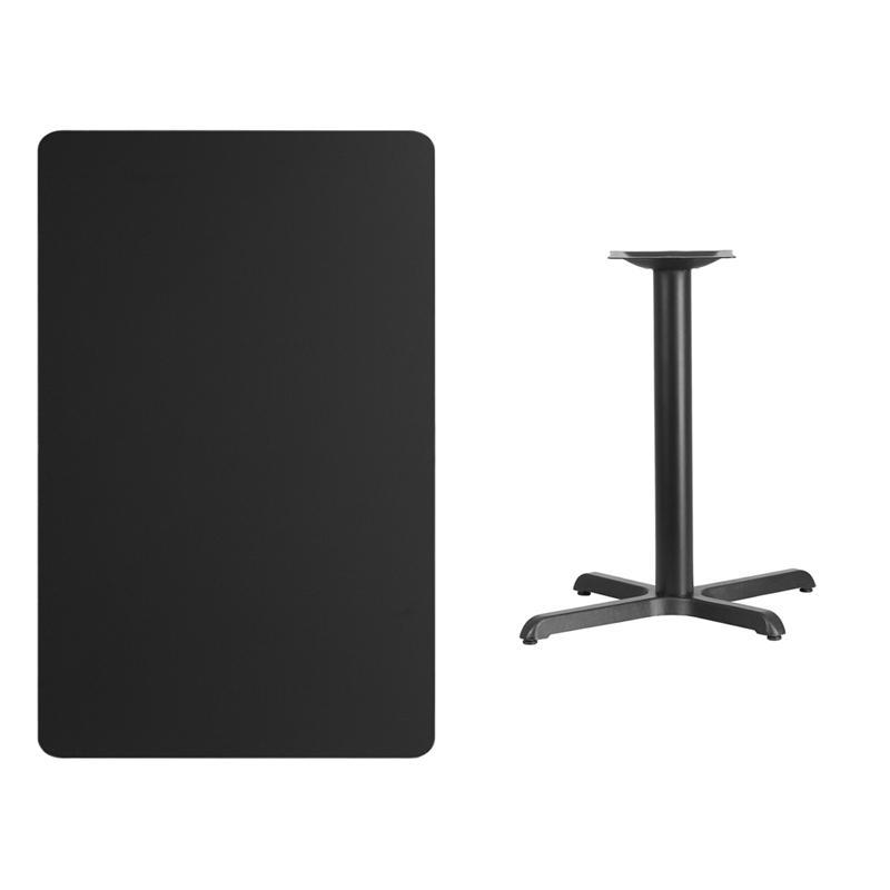 Black Laminate Table Top with 22'' x 30'' Table Height Base