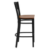 HERCULES Series Black Circle Back Metal Restaurant Barstool - Side View