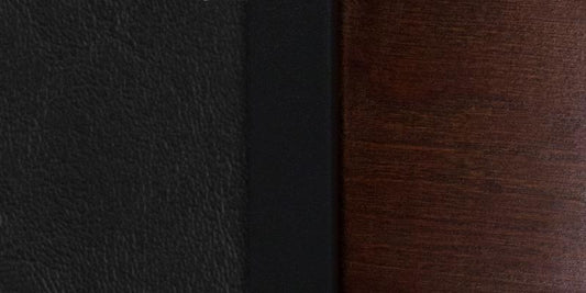 Metal Restaurant Chair - Walnut Wood Back, Black Vinyl Seat