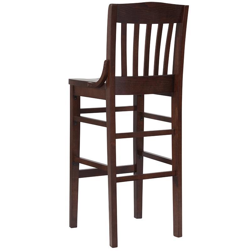 HERCULES Series School House Back Walnut Wood Restaurant Barstool