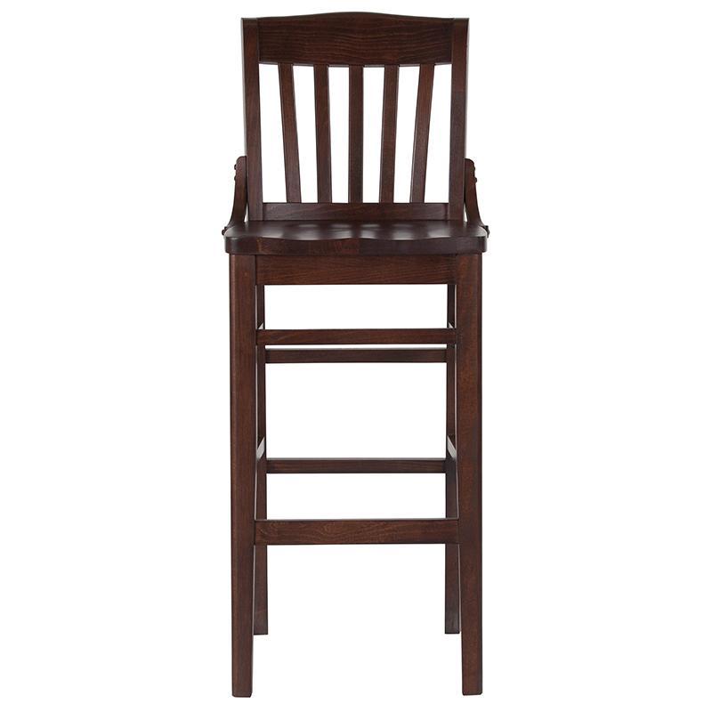 HERCULES Series School House Back Walnut Wood Restaurant Barstool