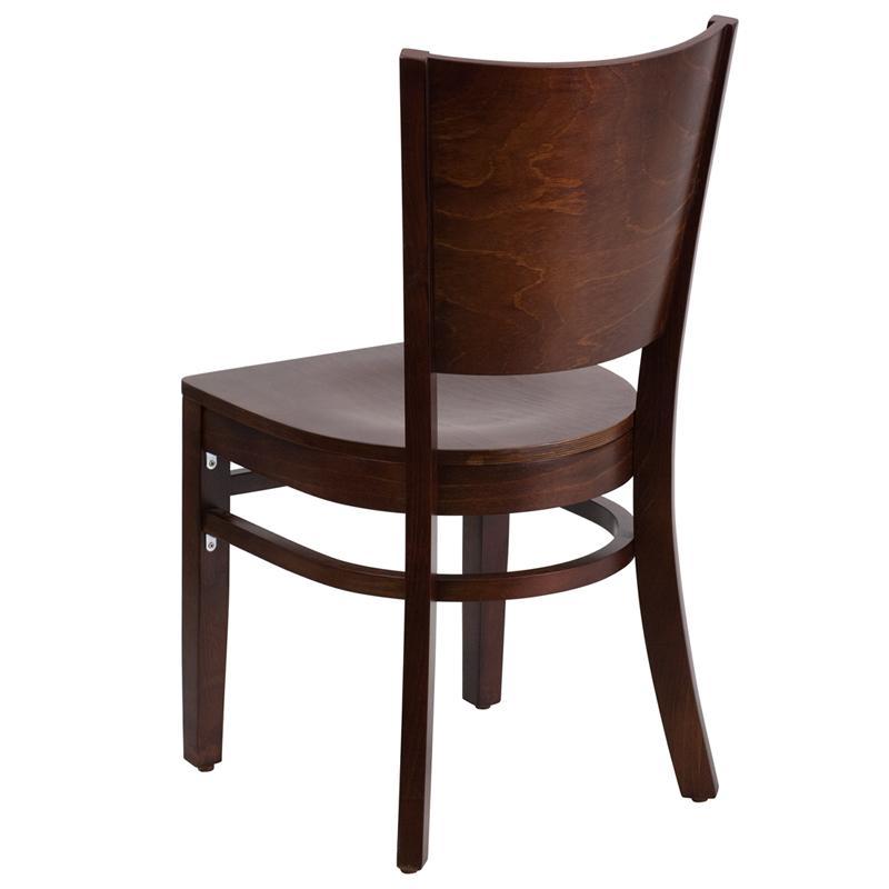 Lacey Series Solid Back Walnut Wood Restaurant Chair Wholesale Bar