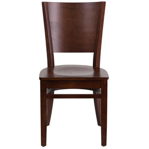 Lacey Series Solid Back Walnut Wood Restaurant Chair 2