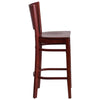 LACEY Series Solid Back Mahogany Wood Restaurant Barstool 1