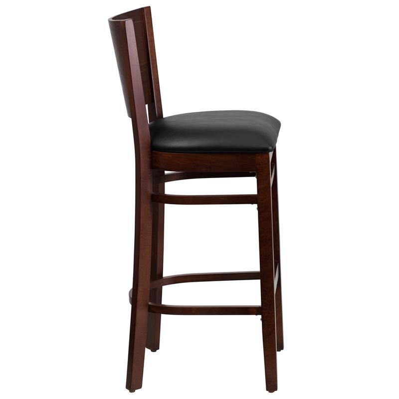 Solid Back Walnut Barstool