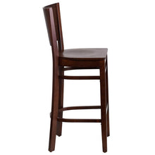 Load image into Gallery viewer, LACEY Series Solid Back Walnut Wood Restaurant Barstool