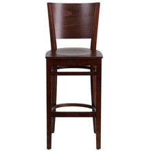 Load image into Gallery viewer, LACEY Series Solid Back Walnut Wood Restaurant Barstool